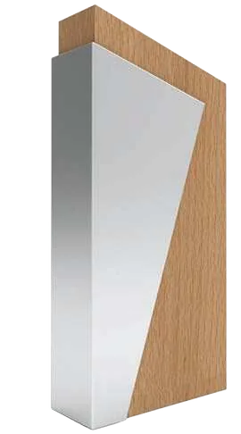 Zenvora Angular Aluminium and Beech Wood Award, Blank angled aluminium and wood award, clean source collection view