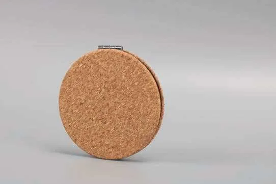 Corvena Cork Folding Pocket Mirror, Cork pocket mirror, closed, clean native source