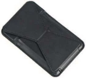 Ostren Magnetic Card Wallet and Phone Stand, Black magnetic wallet and phone stand, folded