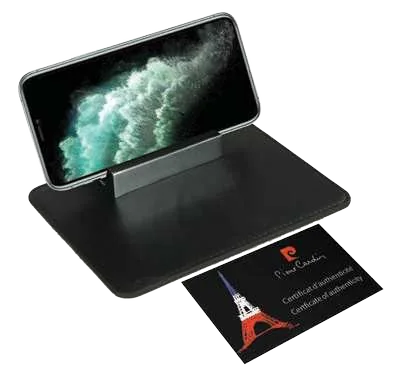 Pierre Cardin Seine Leather Phone and Card Stand, Pierre Cardin phone and card stand with demonstration phone and card