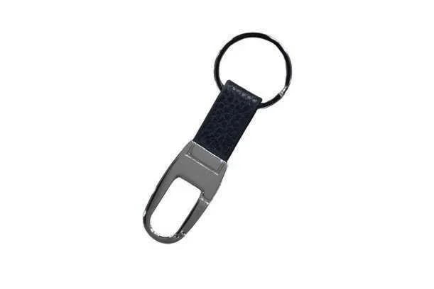 Loopesso Silver Keyring with Strap Detail, Silver keyholder with woven strap