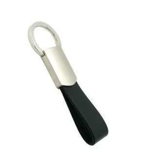 Ovalesso Black Loop Strap Keyring, Black strap keyholder with loop top