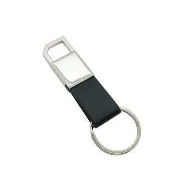 Framevio Black Rectangular-Fitting Keyring, Black strap keyholder with rectangular metal top