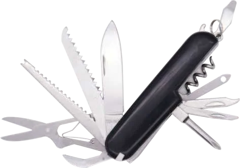 Trailvero 17-Function Stainless Steel Pocket Tool, Seventeen-function multitool opened, clean native source