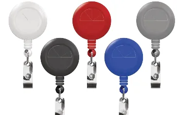 Reelesso Round Badge Reel, Round badge reel, five source colour examples